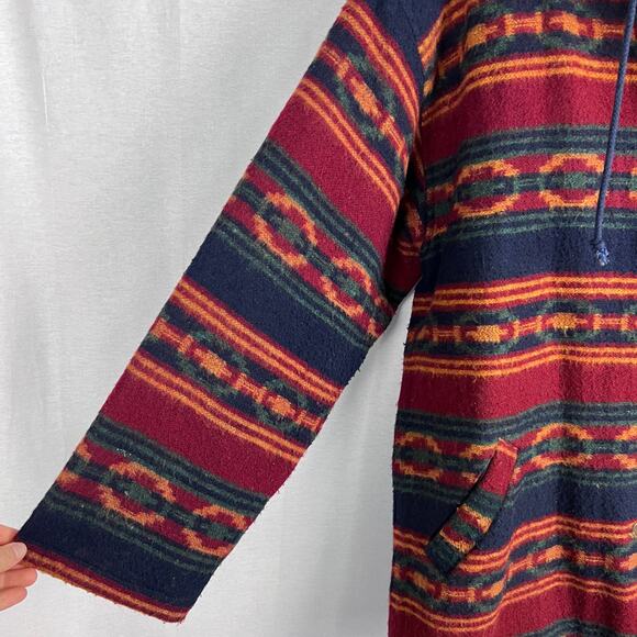 Vintage Southwestern Jacket Oversized Hooded Wool Aztec Western Boho Country - Picture 3 of 7